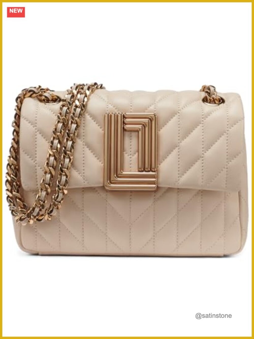 Laffayette Leather Crossbody Bag With Chain Strap Satchel